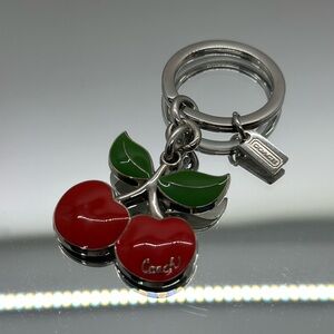 Coach Y2K Cherry Keychain with Red and Green Accents COA included